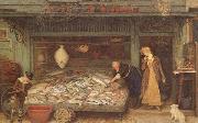 Frederick Walker,ARA,RWS, A Fishmonger's shop (mk46)